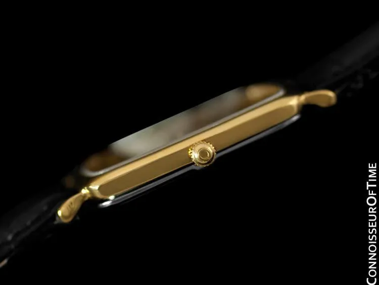 1980's Omega De Ville Vintage Mens Ultra Thin Dress Watch - 18K Gold Plated and Stainless Steel