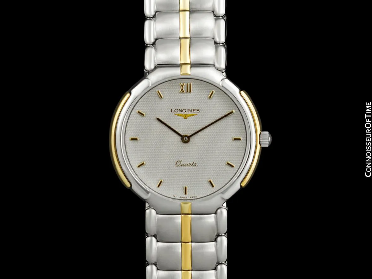 1989 Longines Flagship Mens Classic Bracelet Stainless Steel & 18K Gold Watch - Papers