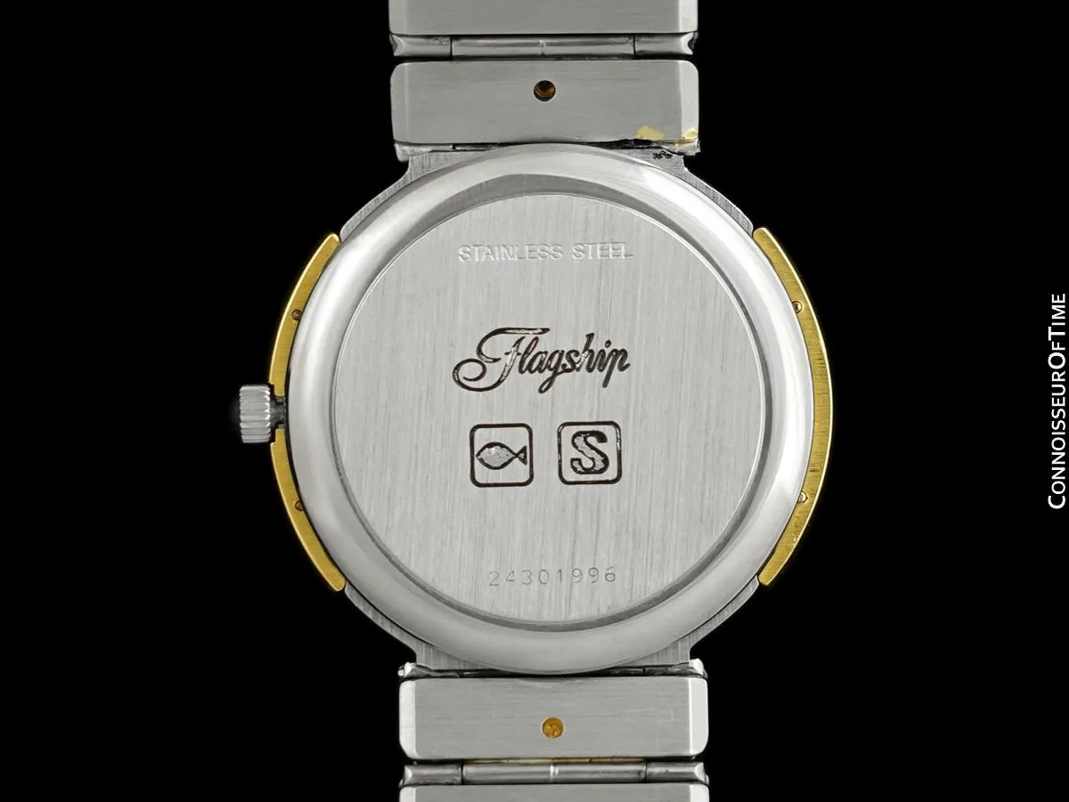 1989 Longines Flagship Mens Classic Bracelet Stainless Steel & 18K Gold Watch - Papers