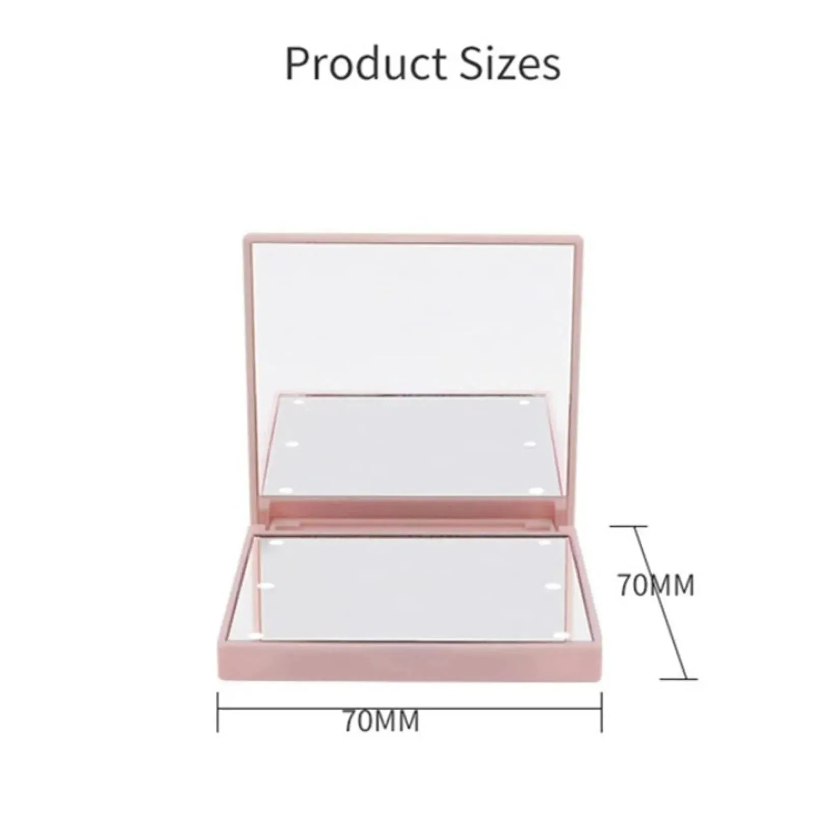 1PC 6 LED Lamps Women Foldable Makeup Mirrors Lights Lady Cosmetic Hand Folding Portable Compact Pocket Mirror Makeup Tools