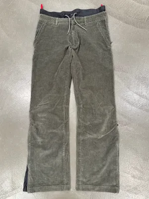 2000s Prada double waisted hybrid corduroy pants