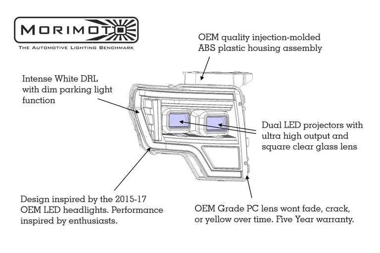 2009-2014 Ford F150 XB HYBRID LED Headlights