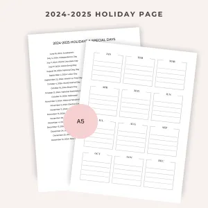 2024-2025 Holiday List