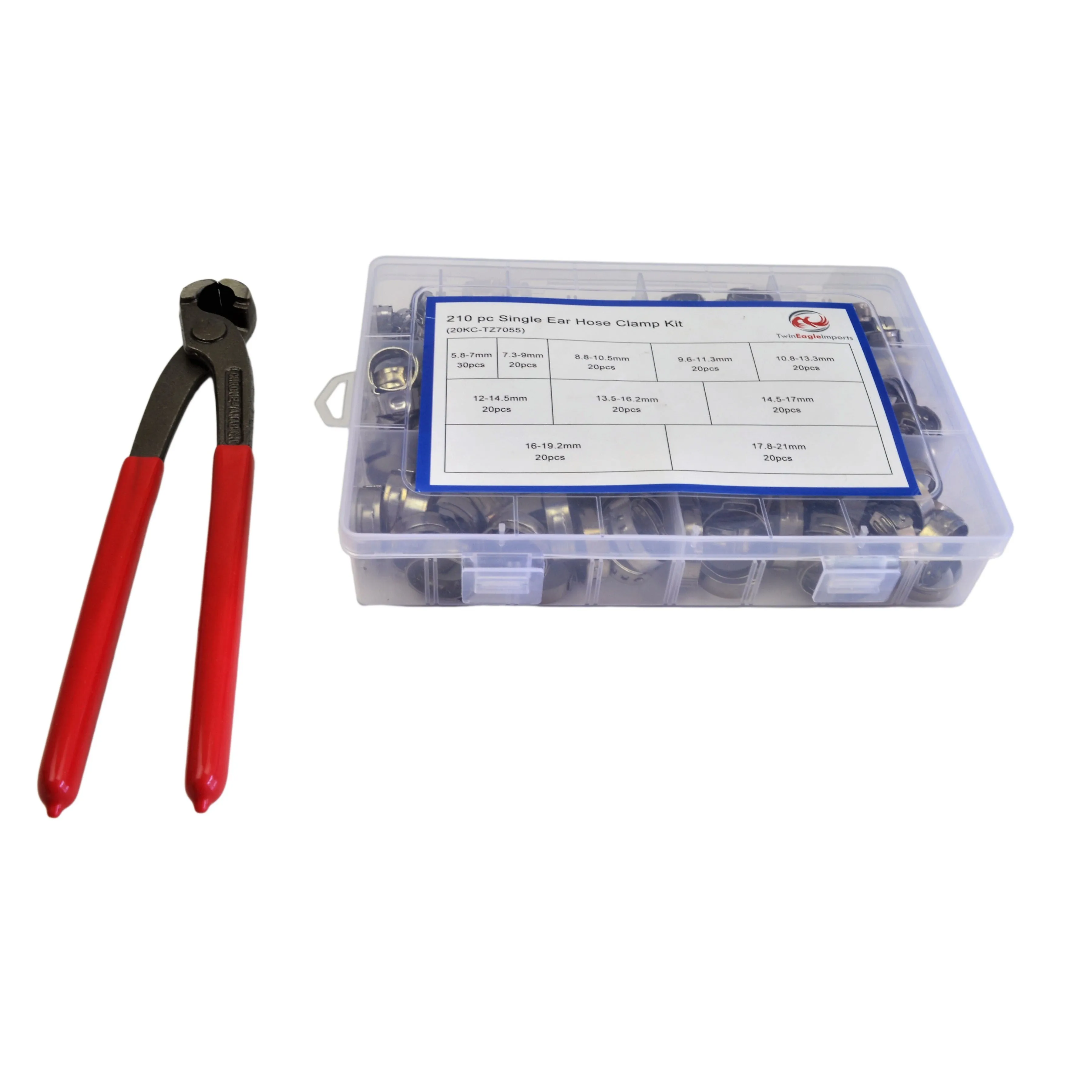211pc 304 Stainless Steel Hose Clamp Grab Kit with Tool