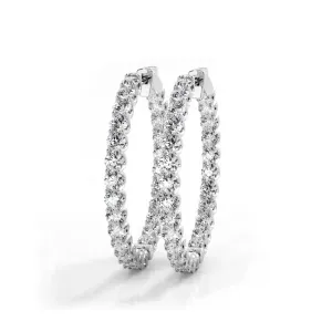 2.30 ctw. Inside Out U Prong Diamond Medium Hoop Earrings