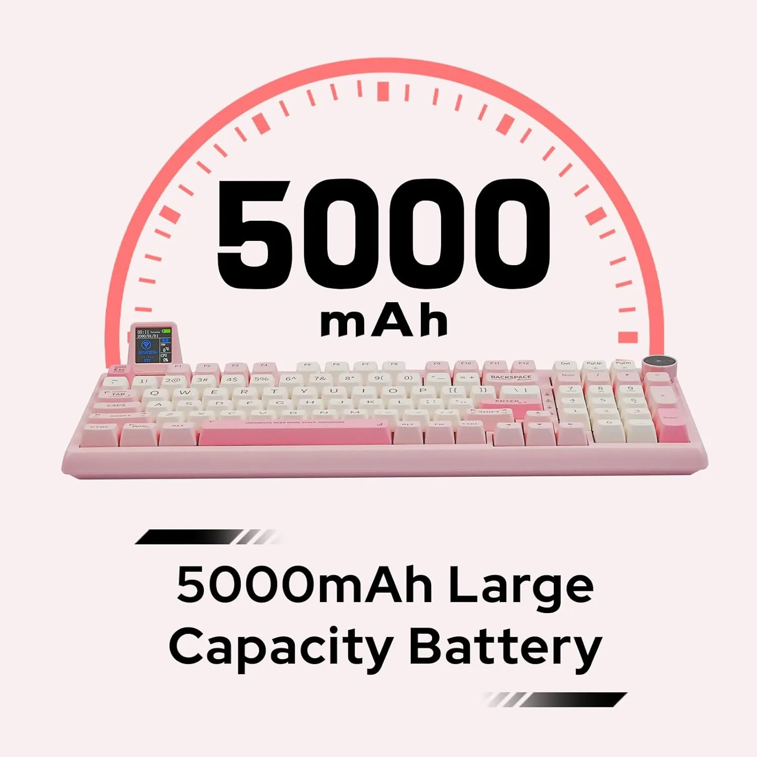 2.4G/USB-C Mechanical Keyboard with Customizable Display Screen