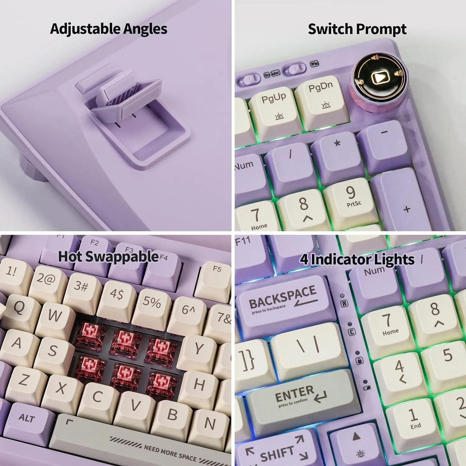 2.4G/USB-C Mechanical Keyboard with Customizable Display Screen