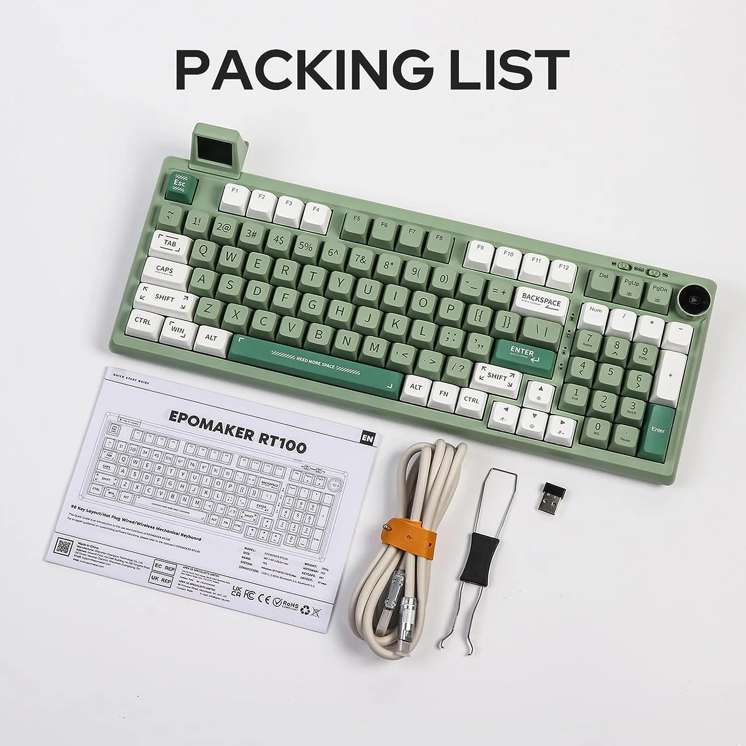 2.4G/USB-C Mechanical Keyboard with Customizable Display Screen