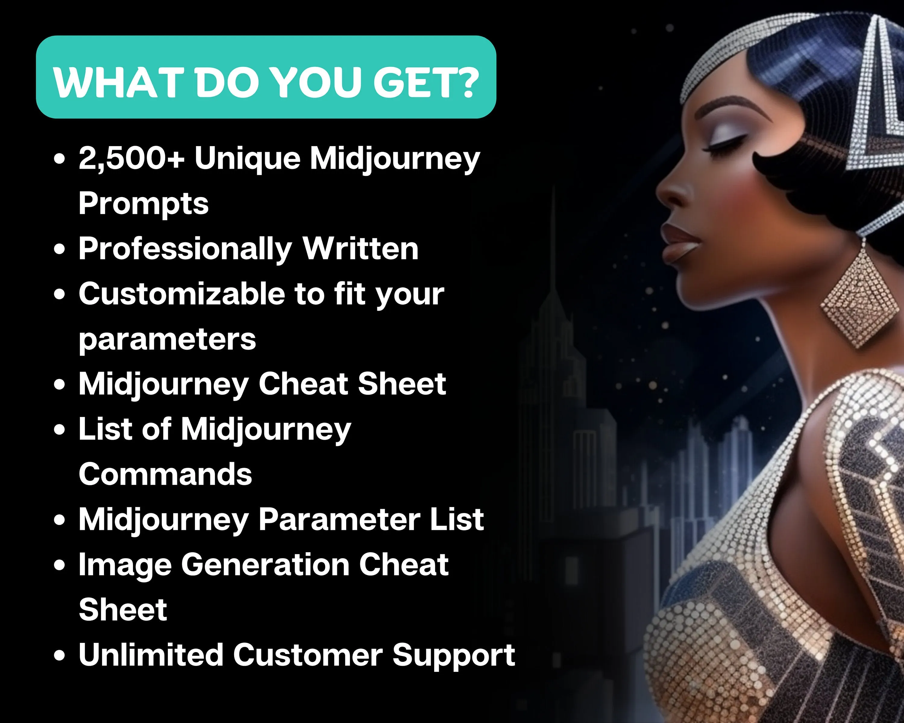 2500 Midjourney Prompts AI For Black Women