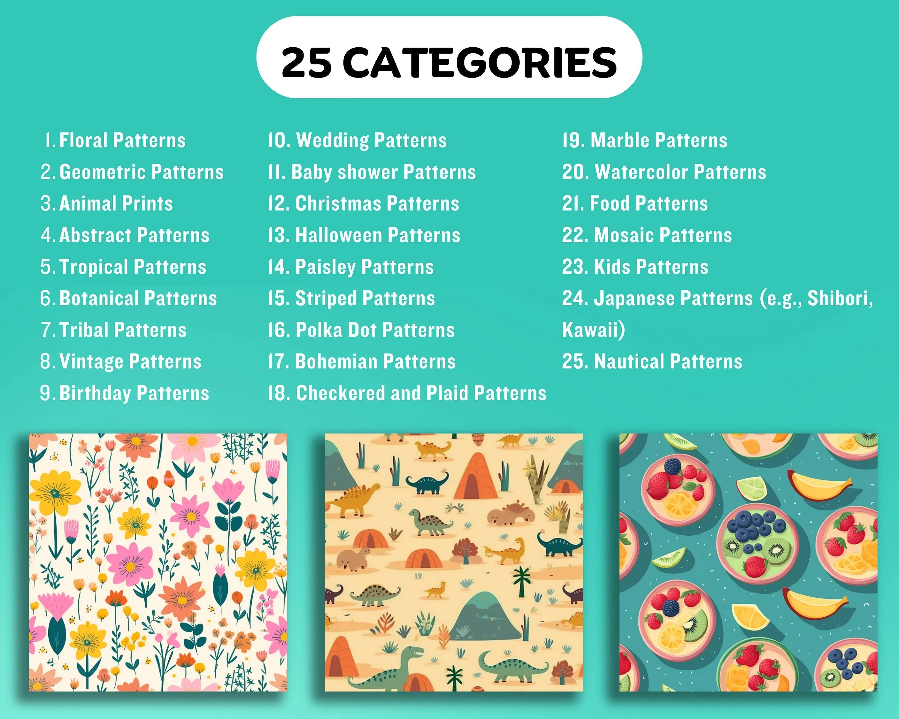 2500 Midjourney Prompts AI For Digital Paper, 25 Categories