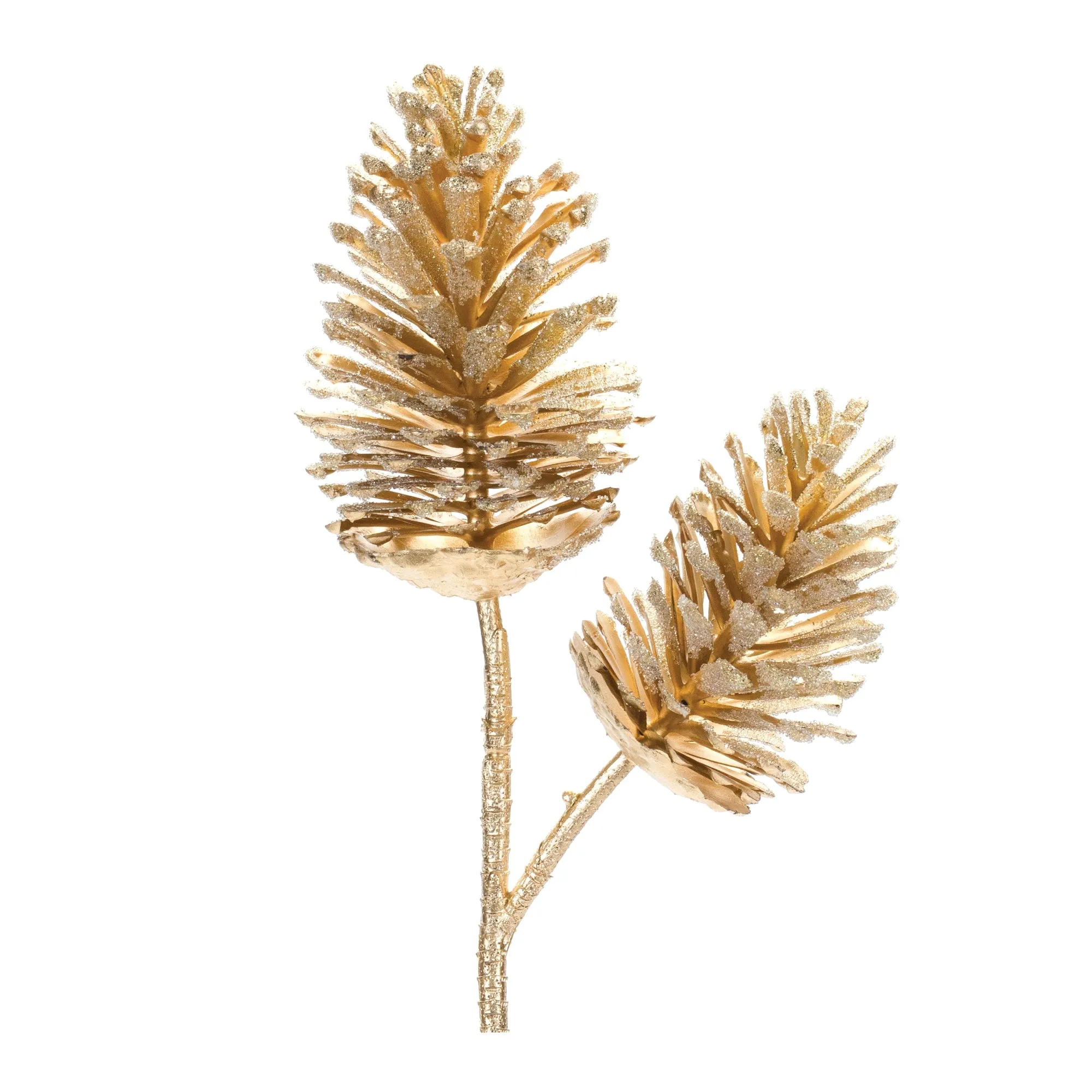 28" Gold Pinecone Spray