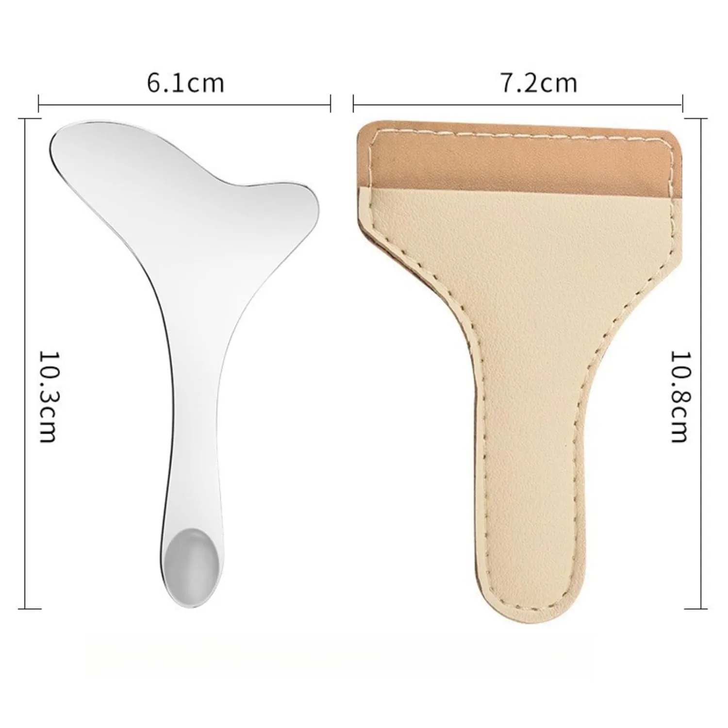 2Pcs 304 Stainless Steel Eyeliner Stencil, Multi-Functional Facial Massage Scratching Tool, Eyeliner Aid, Eyeliner Eyelash Lipstick Eyeshadow Applicator Aid. Multi-Functional Eye Make-Up Tool.