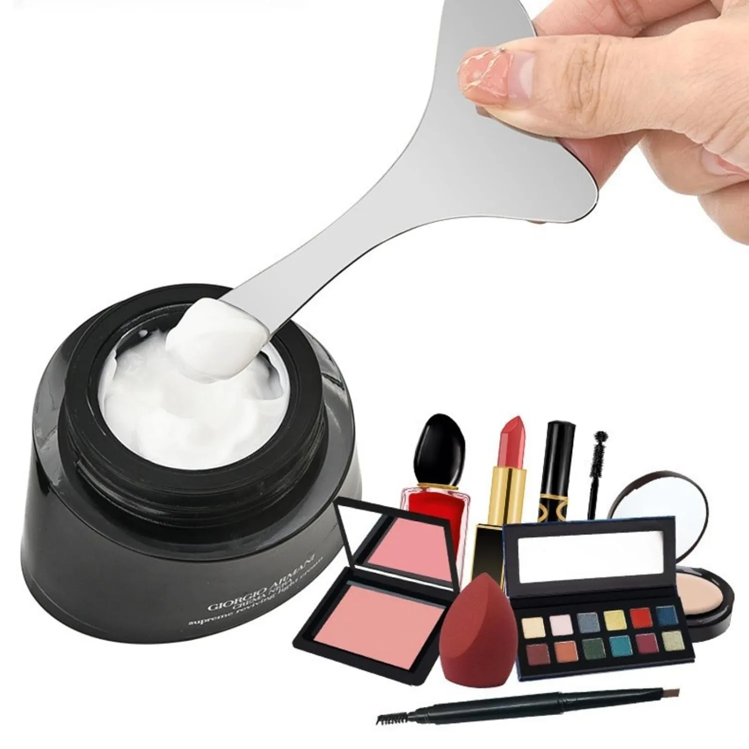 2Pcs 304 Stainless Steel Eyeliner Stencil, Multi-Functional Facial Massage Scratching Tool, Eyeliner Aid, Eyeliner Eyelash Lipstick Eyeshadow Applicator Aid. Multi-Functional Eye Make-Up Tool.