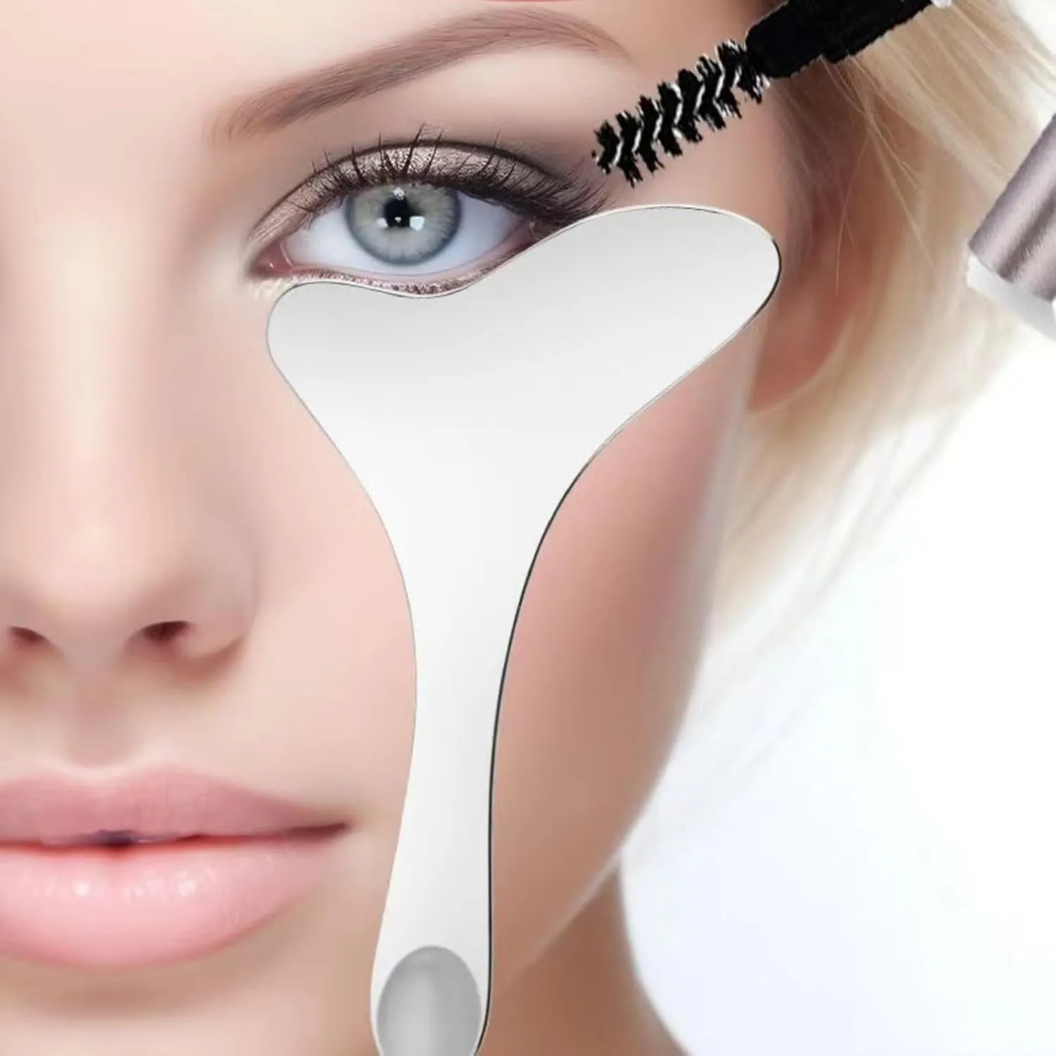 2Pcs 304 Stainless Steel Eyeliner Stencil, Multi-Functional Facial Massage Scratching Tool, Eyeliner Aid, Eyeliner Eyelash Lipstick Eyeshadow Applicator Aid. Multi-Functional Eye Make-Up Tool.