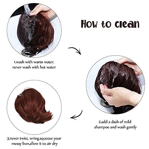 3 Pieces Synthetic Bun Hairpiece Scrunchies Hair Bun Extensions Messy Curly Hair Scrunchies Hairpieces Synthetic Donut Updo Hair Pieces Synthetic Chignon with Elastic Rubber Band (Dark Brown)
