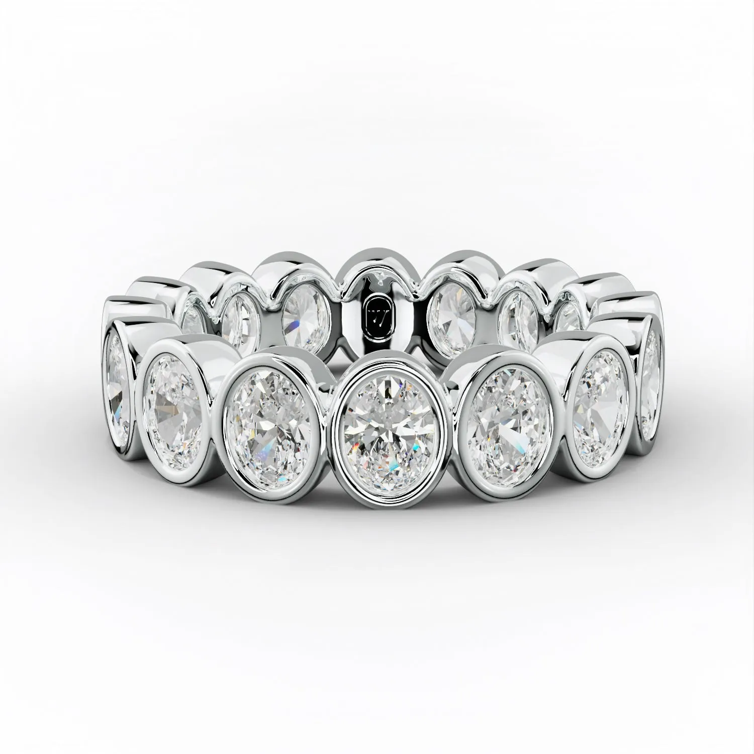 3.0 Carat Bezel Set Oval Diamond Eternity Band