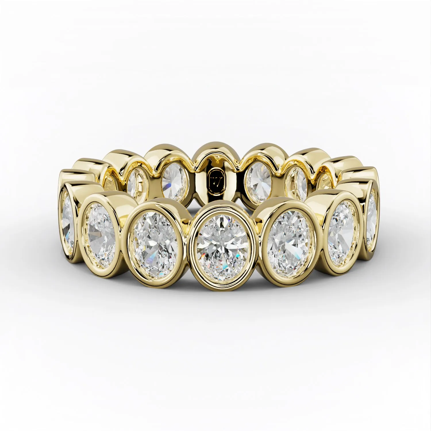 3.0 Carat Bezel Set Oval Diamond Eternity Band