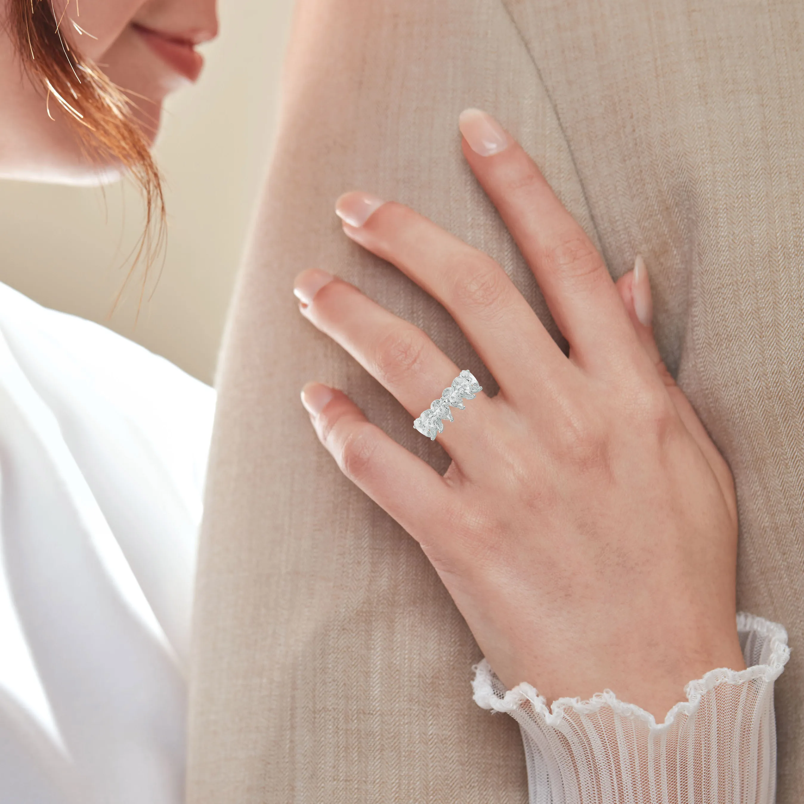 3.0 Carat Pear Shape Diamond Anniversary Band
