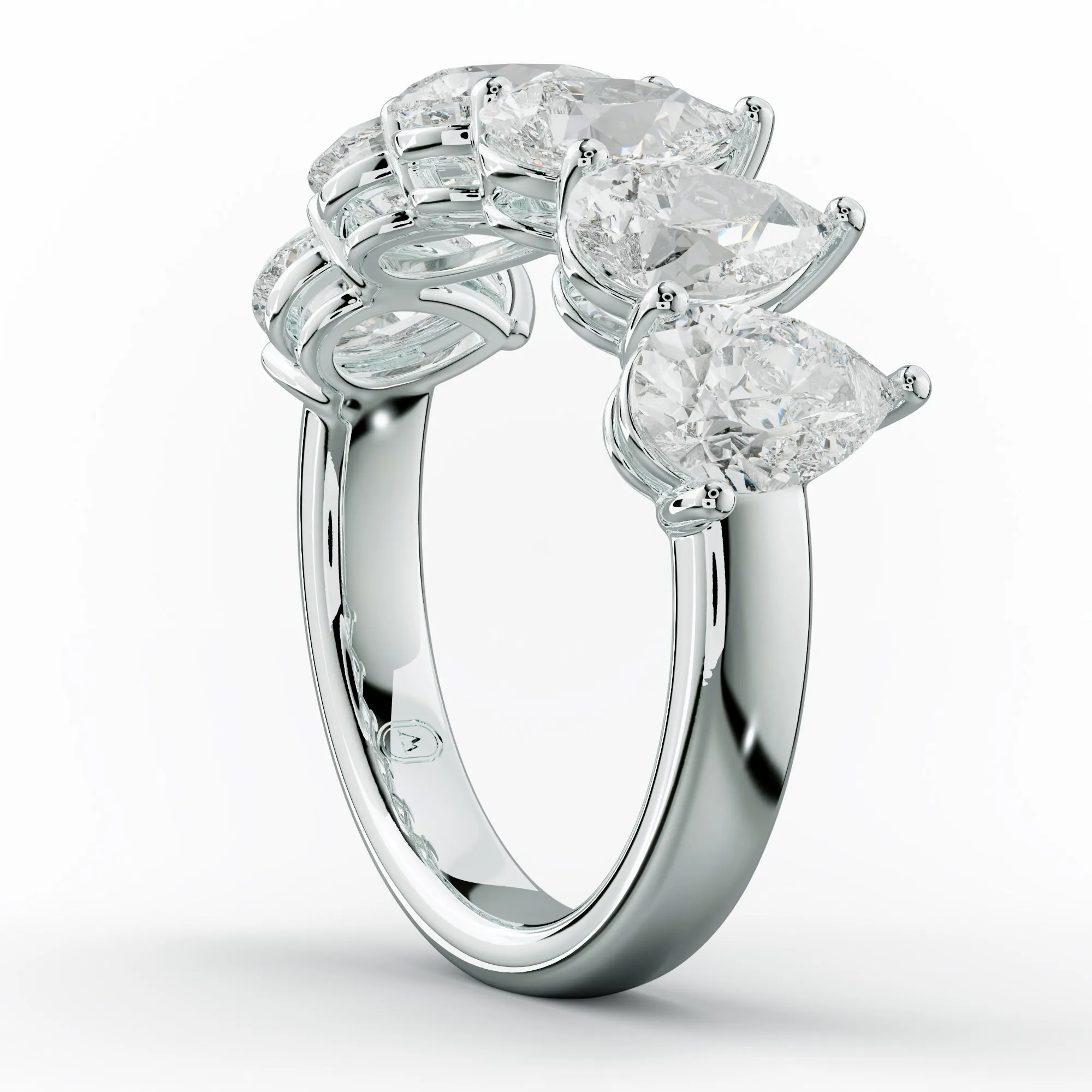 3.0 Carat Pear Shape Diamond Anniversary Band