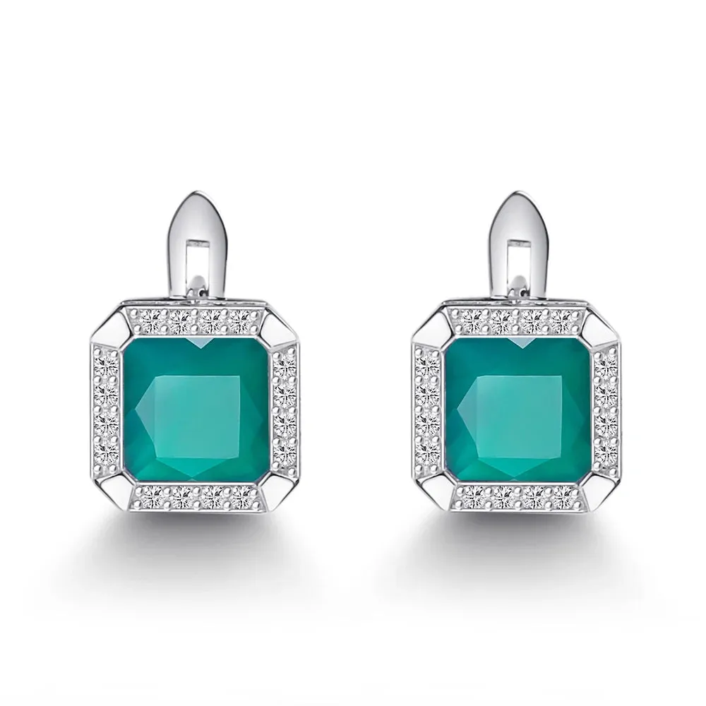 3.77Ct Natural Iolite Blue Mystic Quartz Clip Earrings – 925 Sterling Silver Fine Jewelry
