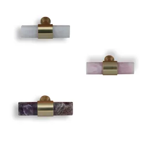 3" Gemstone Cabinet Bars with Gold Accent