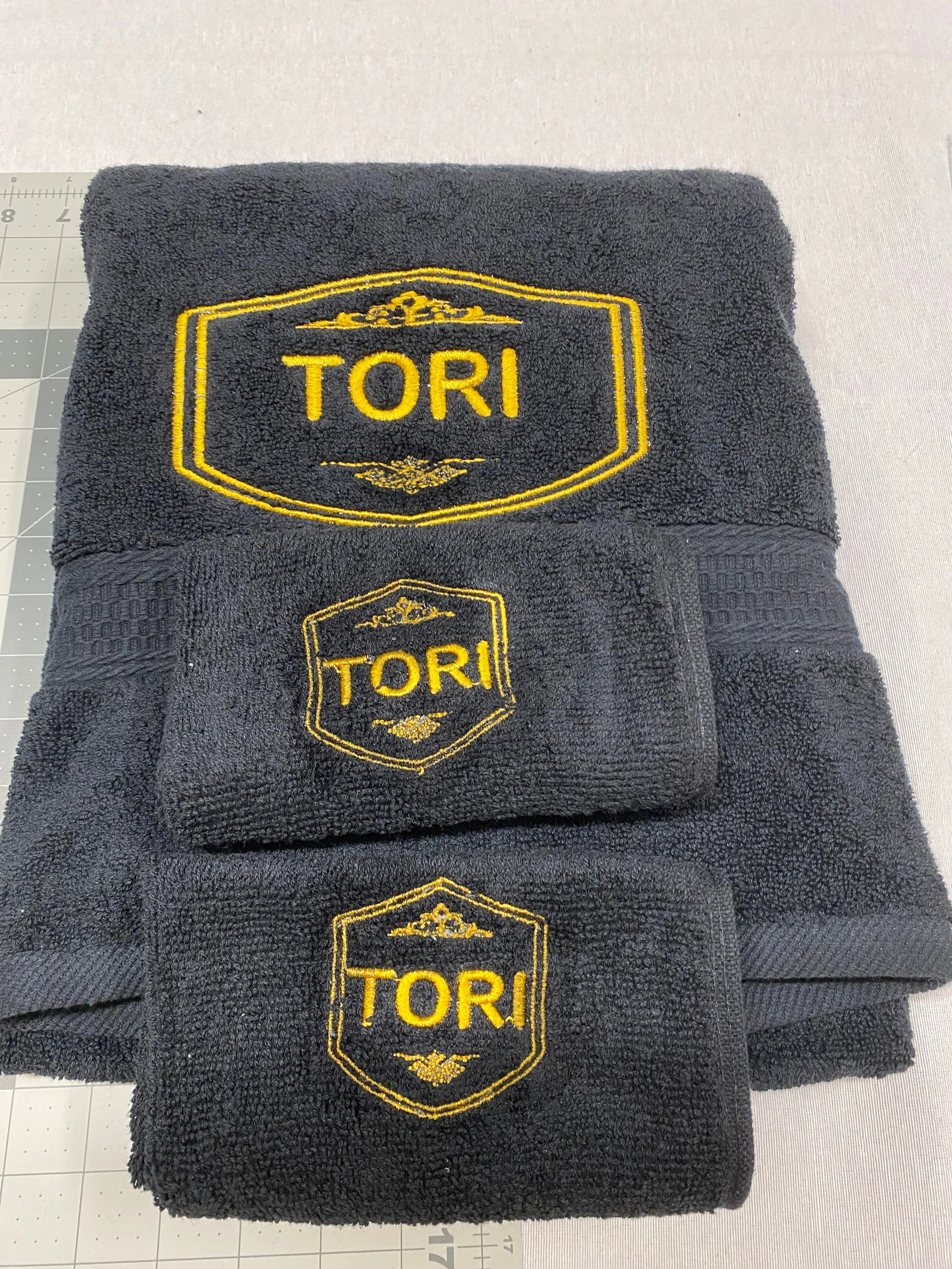 4-Piece Monogrammed Towel Set - Premium Cotton