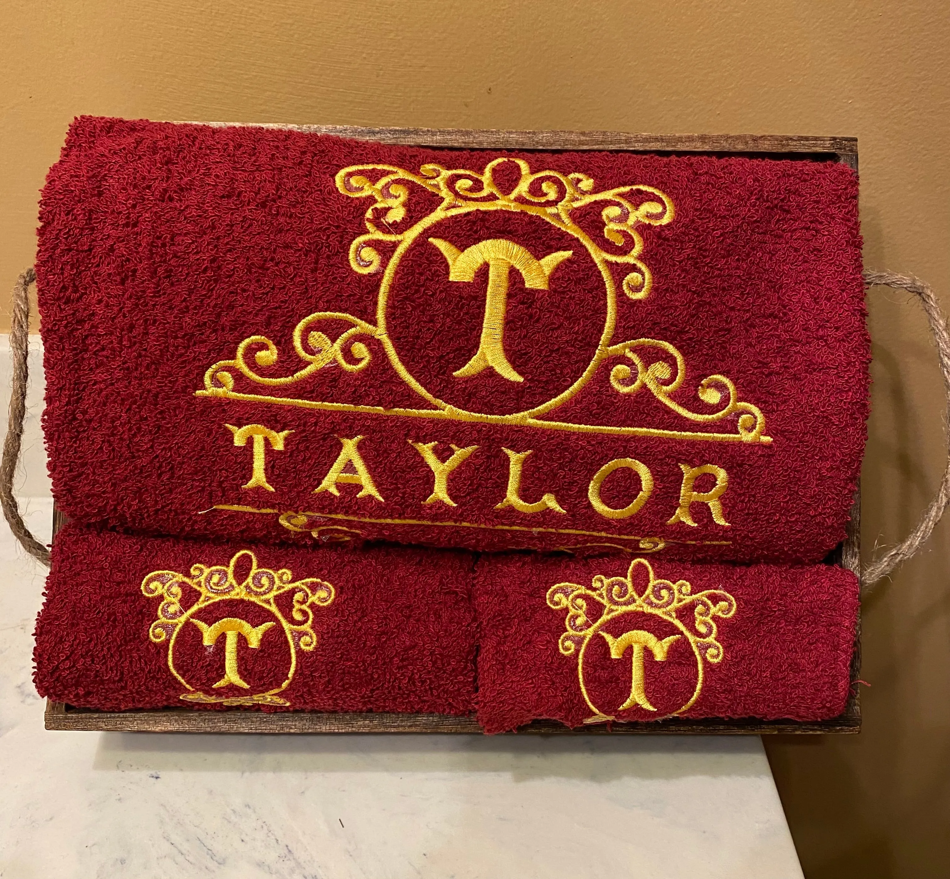 4-Piece Monogrammed Towel Set - Premium Cotton