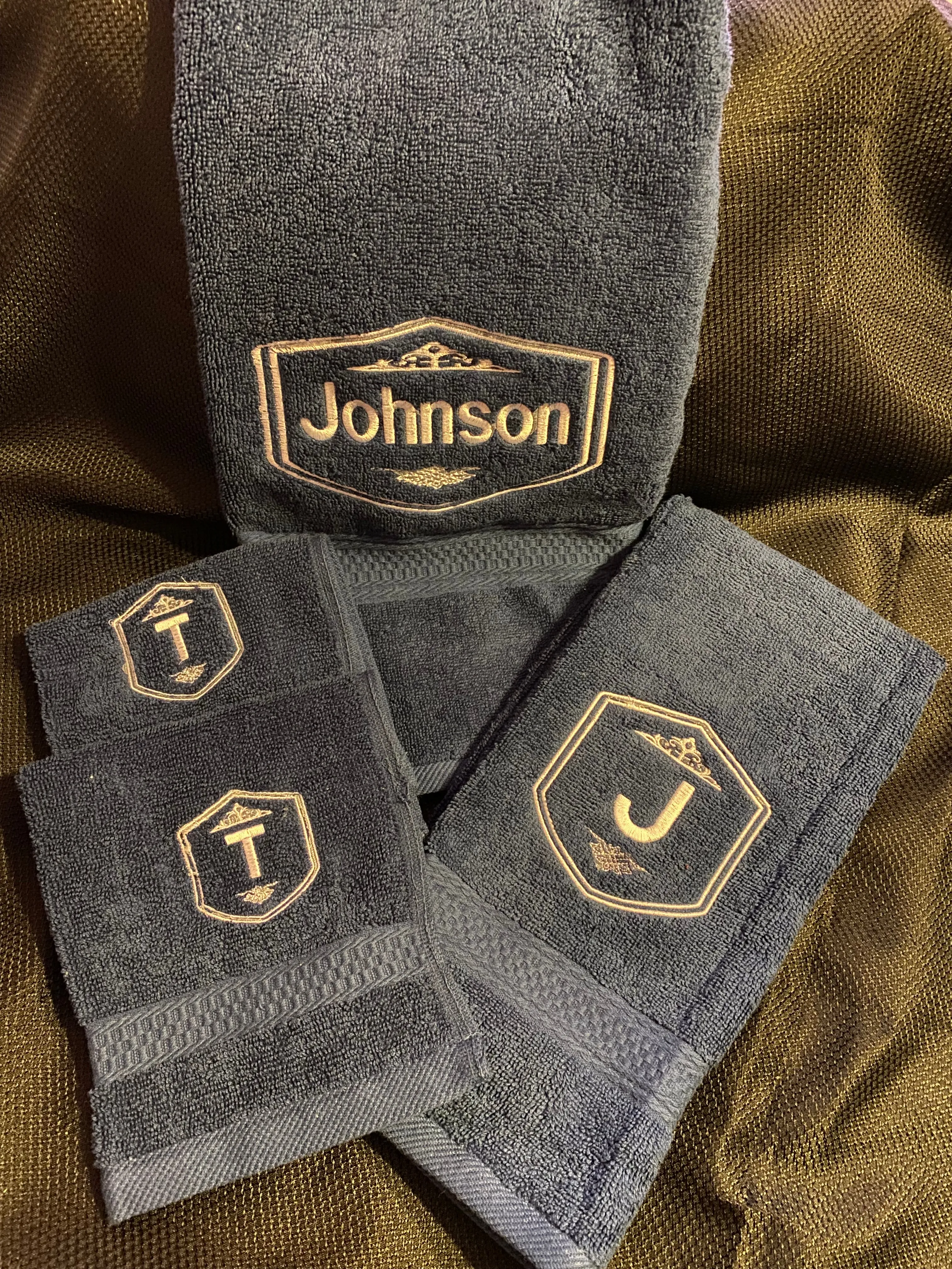 4-Piece Monogrammed Towel Set - Premium Cotton