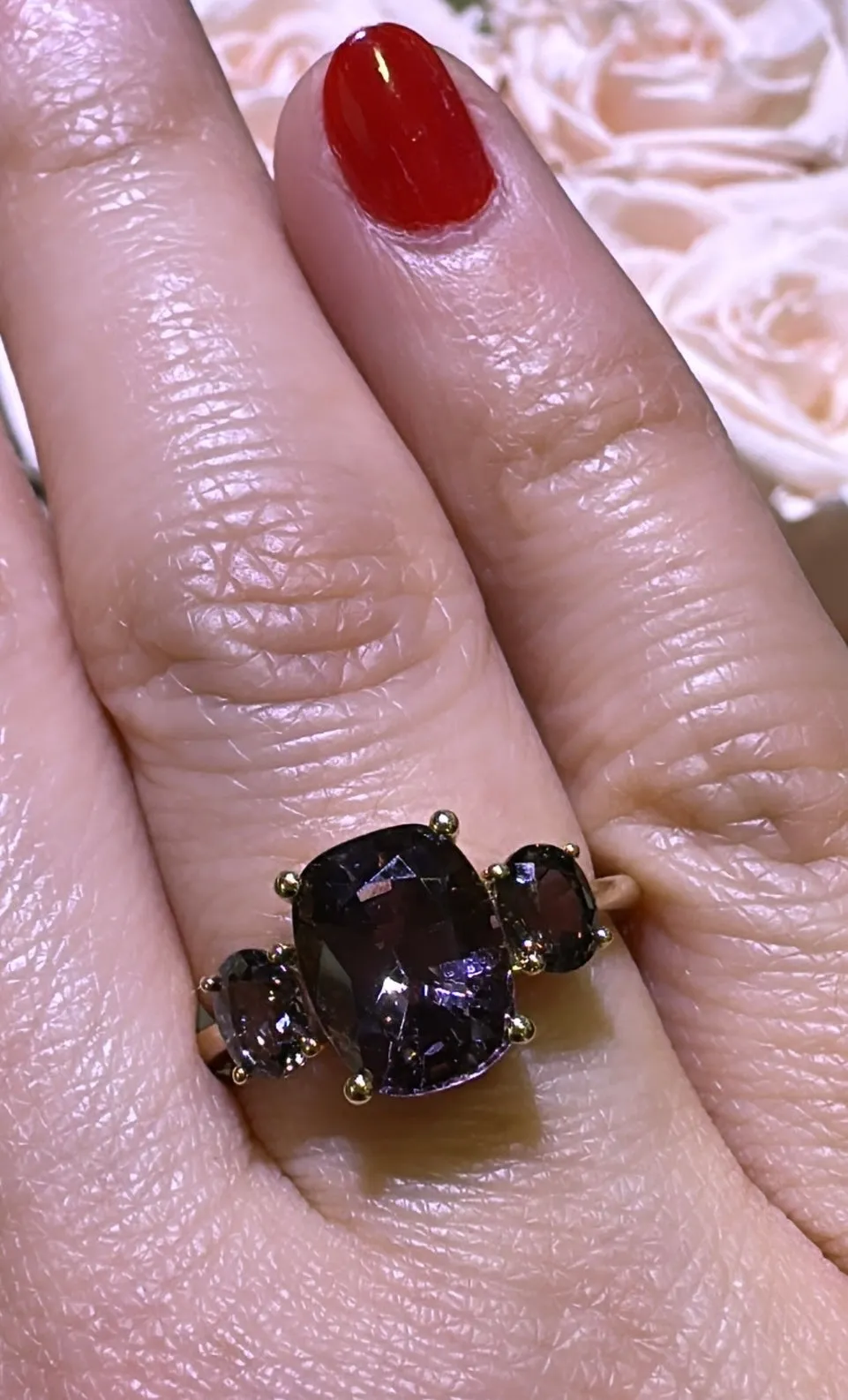 4.06carat Three Gem Stone Ring