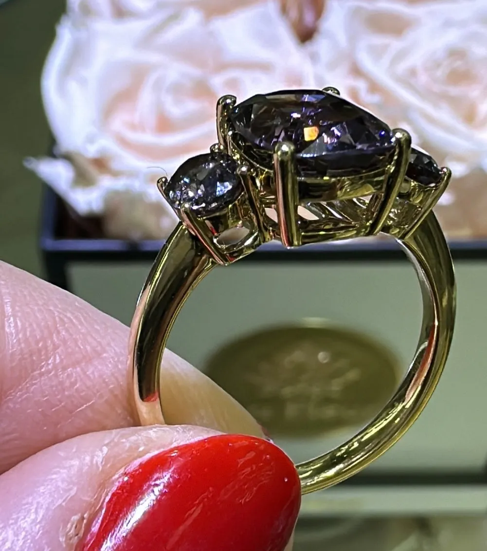 4.06carat Three Gem Stone Ring