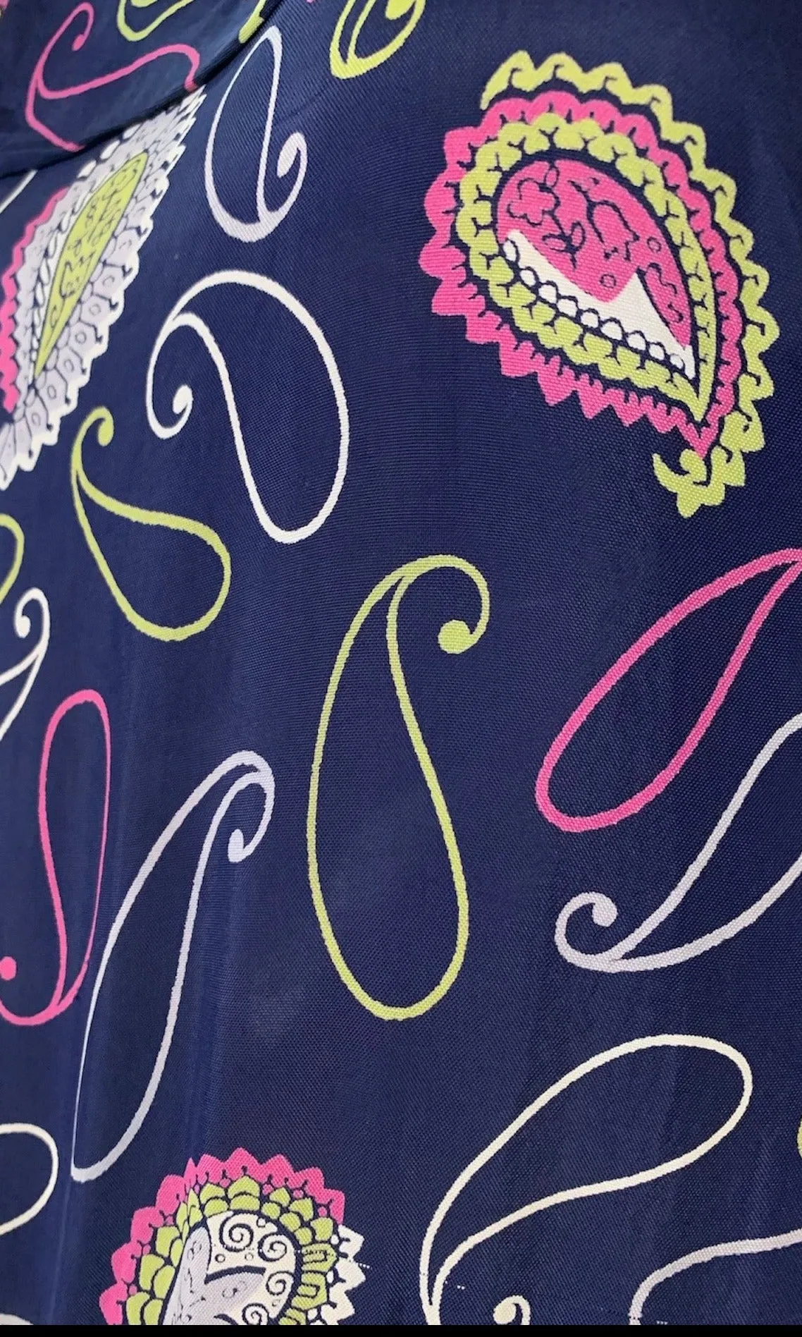 40s Blue Rayon Paisley Print Dress