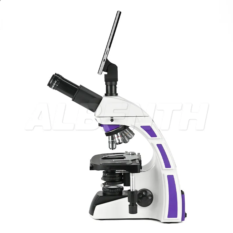 40x-2500x DIN Achromatic Objective Trinocular Laboratory Compound Microscope With 5.0MP LCD Touch Pad Screen