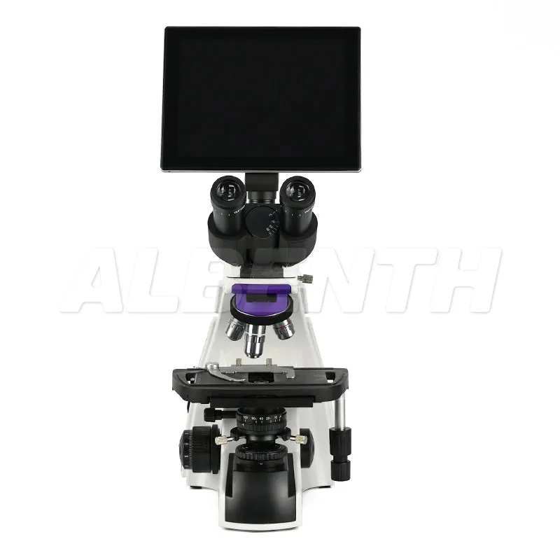 40x-2500x DIN Achromatic Objective Trinocular Laboratory Compound Microscope With 5.0MP LCD Touch Pad Screen