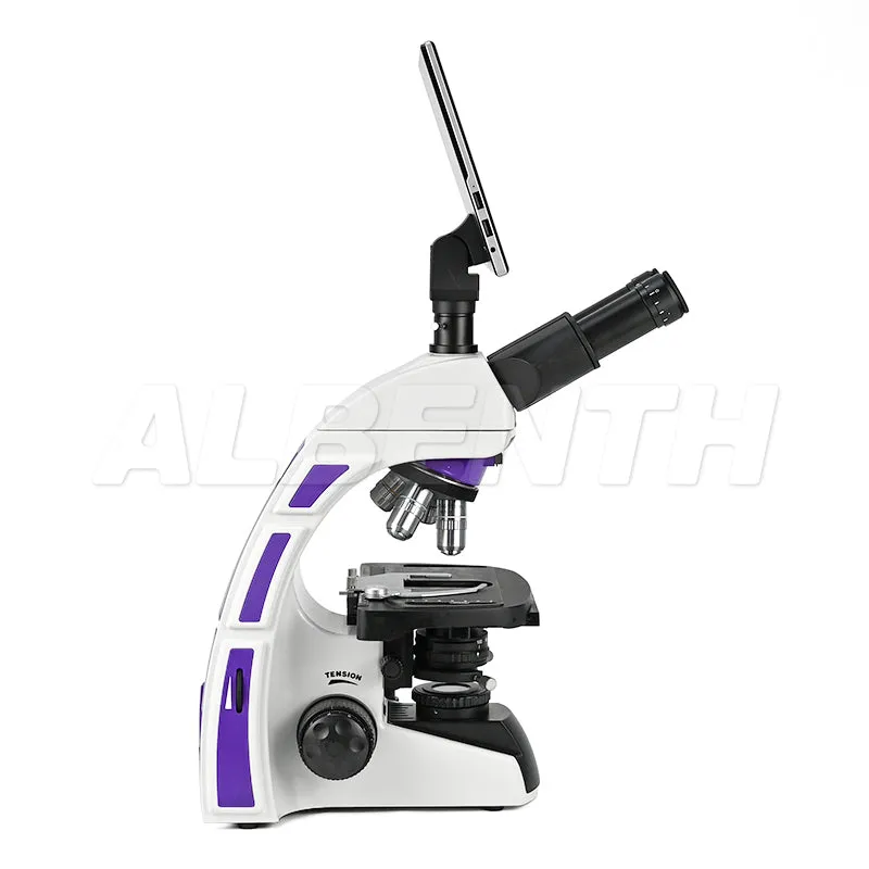 40x-2500x DIN Achromatic Objective Trinocular Laboratory Compound Microscope With 5.0MP LCD Touch Pad Screen