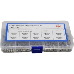 410 Piece Stainless Steel Metric Set Screw Grab Kit Assortment
