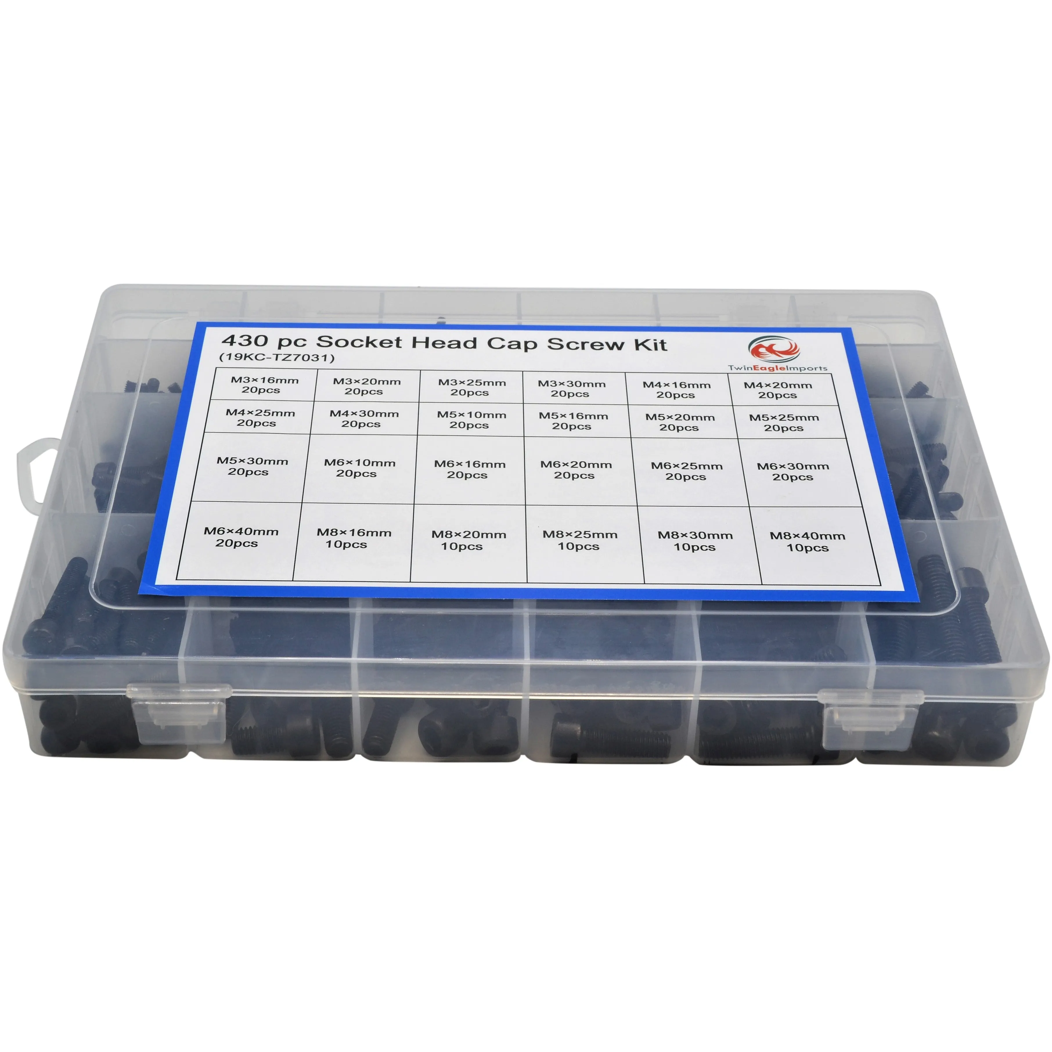 430pc High Tensile Cap Screw Bolts Grab Kit