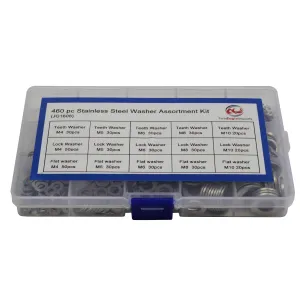 460pc Metric Stainless Steel Washers Grab Kit Assortment
