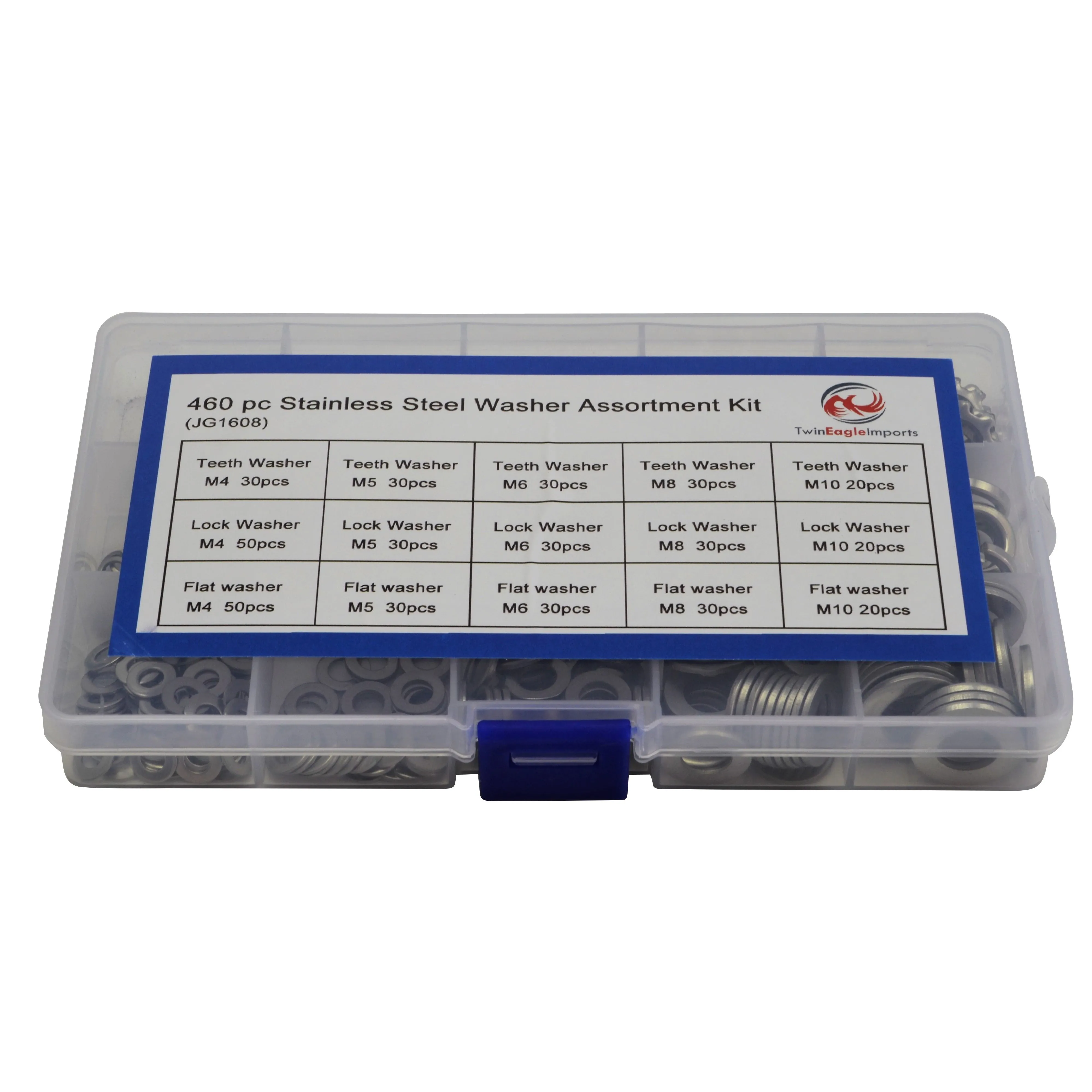 460pc Metric Stainless Steel Washers Grab Kit Assortment