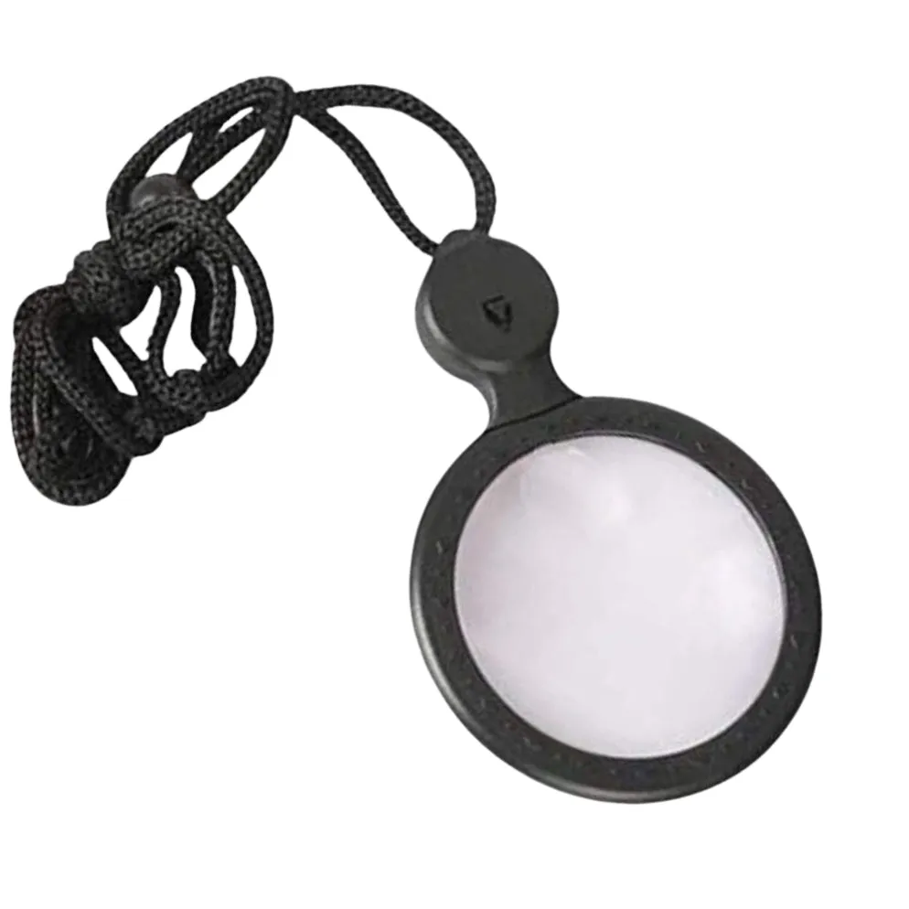 48mm Diameter Round Magnifier 4x 8x with LED light, neck cord & carry pouch