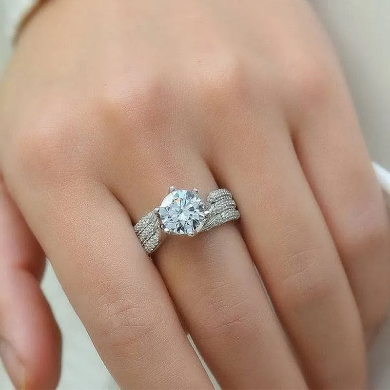 5.0 Ct Round Cut Diamond Wedding Ring