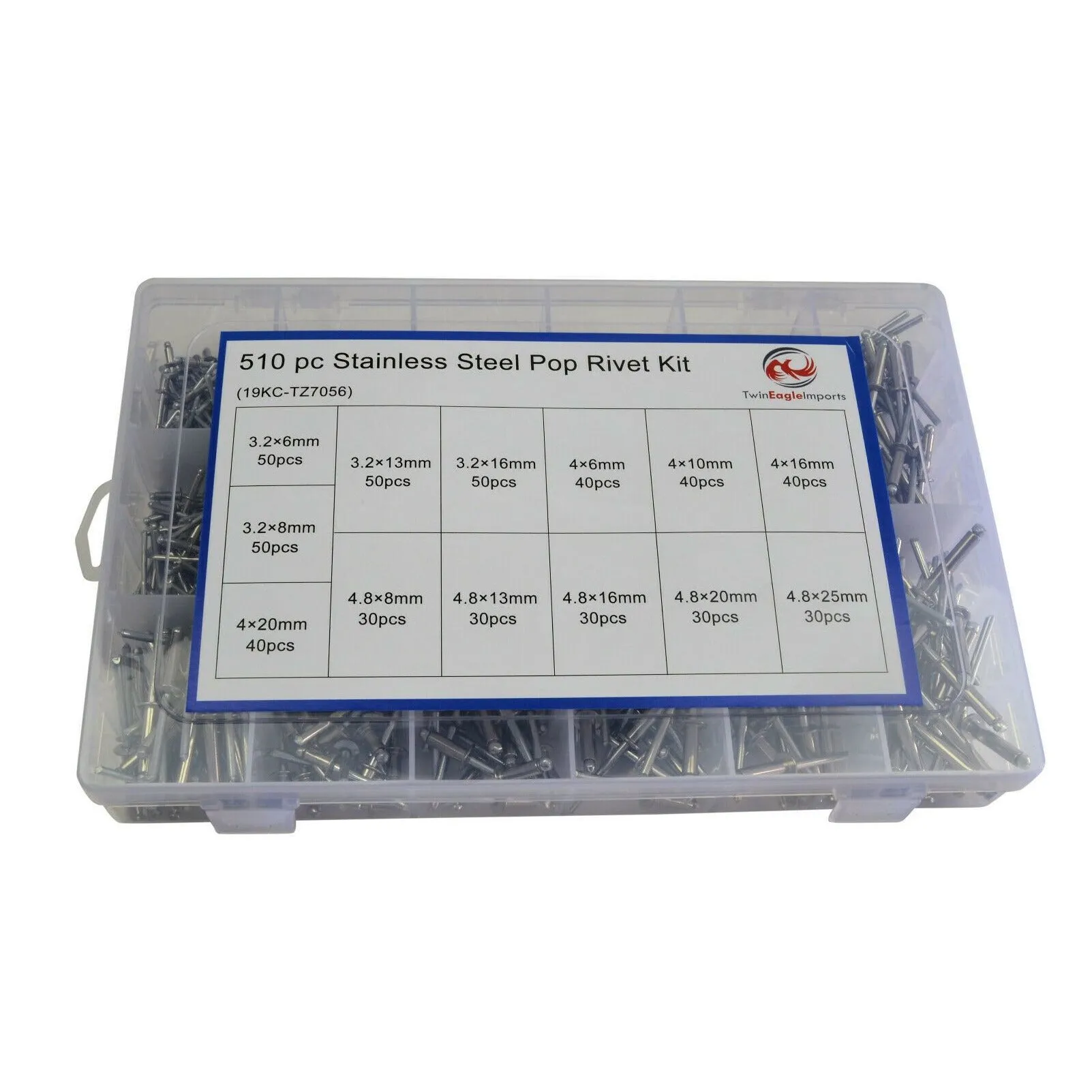 510pc 304 Stainless Steel Pop Rivit Grab Kit