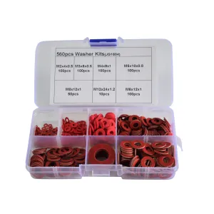 560pc Red Steel Paper Washer Grab Kit