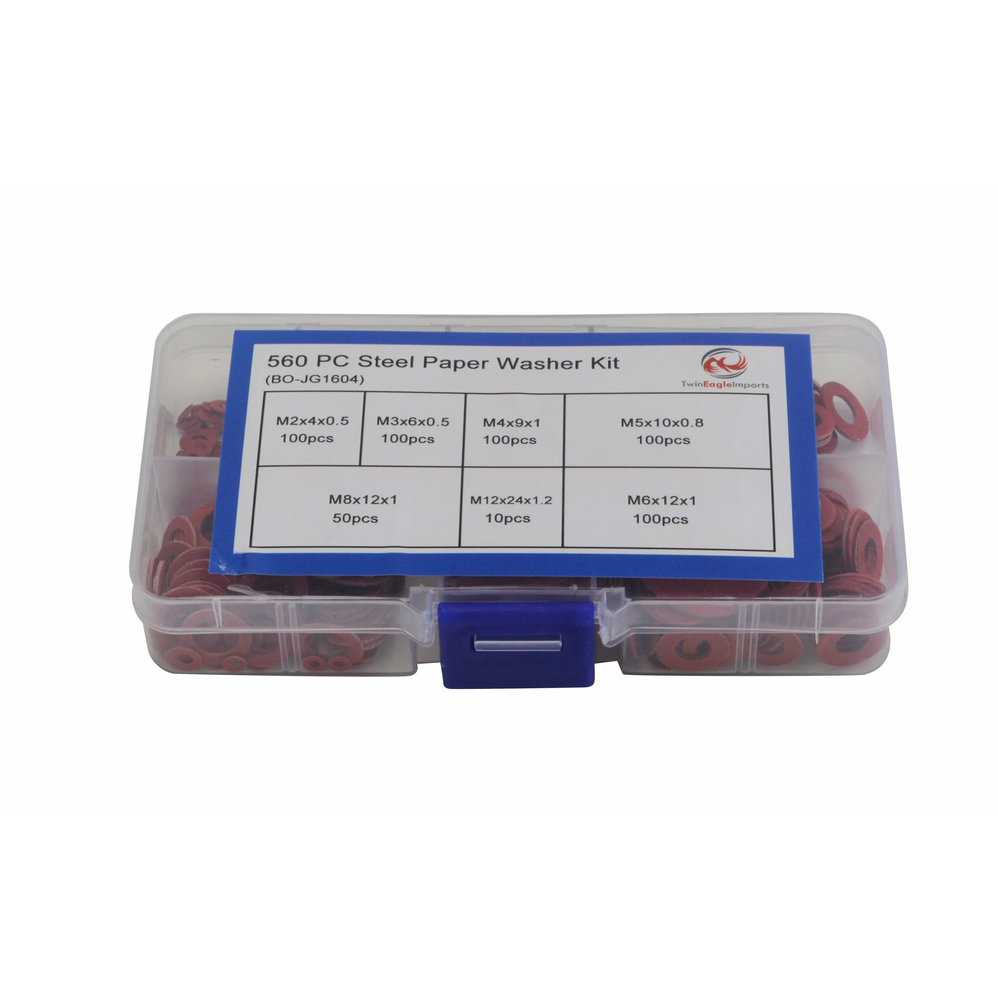 560pc Red Steel Paper Washer Grab Kit