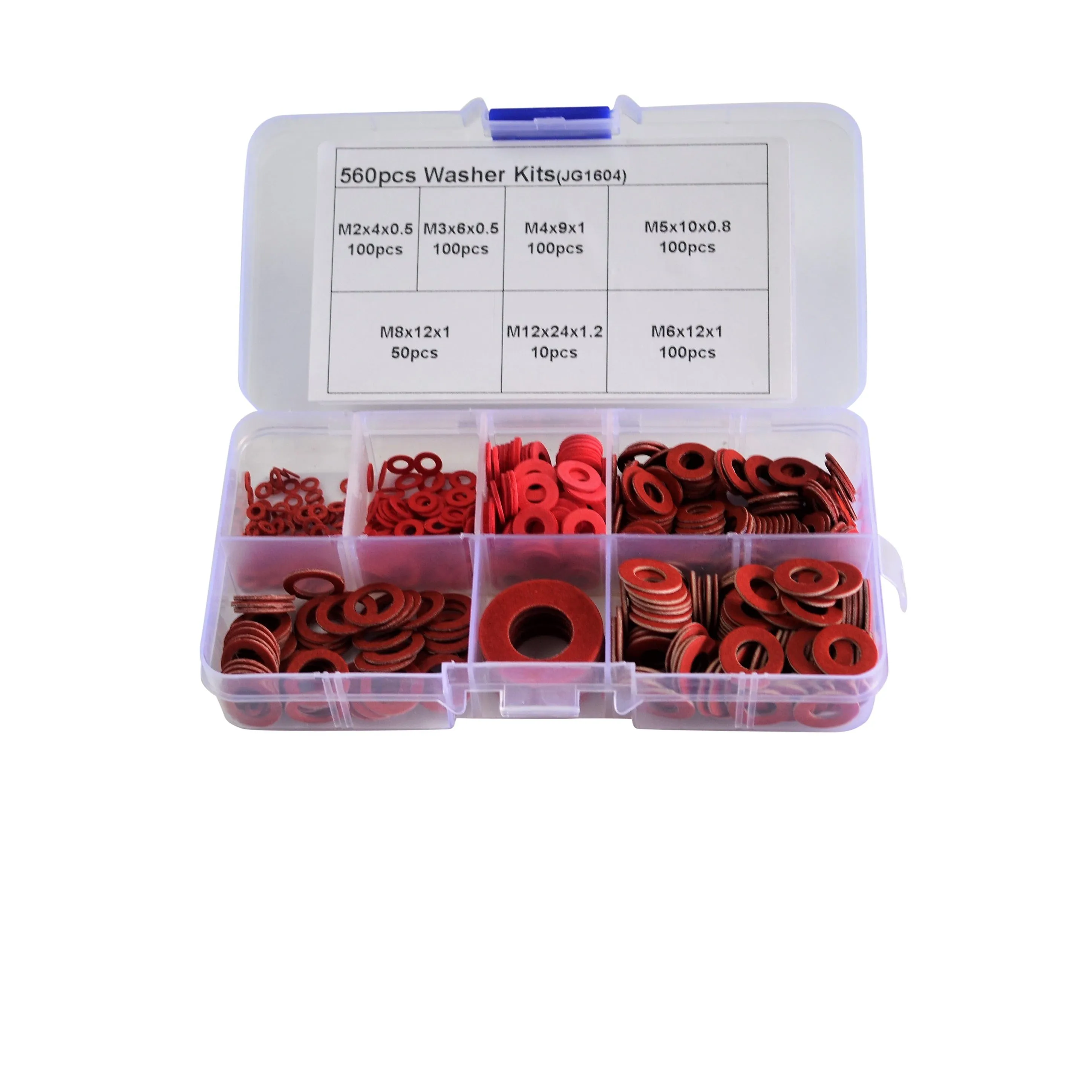 560pc Red Steel Paper Washer Grab Kit