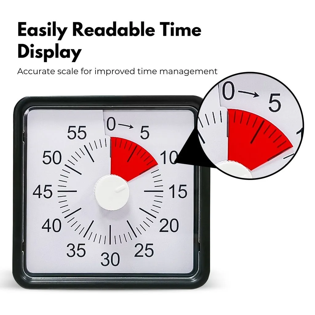 60 Minutes Visual Timer Mechanical Reminder Alarm Clock Kitchen Baking