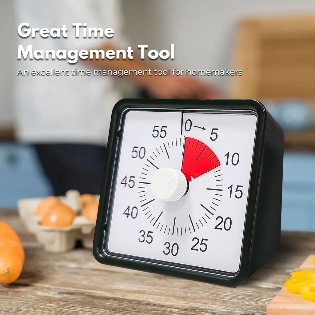 60 Minutes Visual Timer Mechanical Reminder Alarm Clock Kitchen Baking