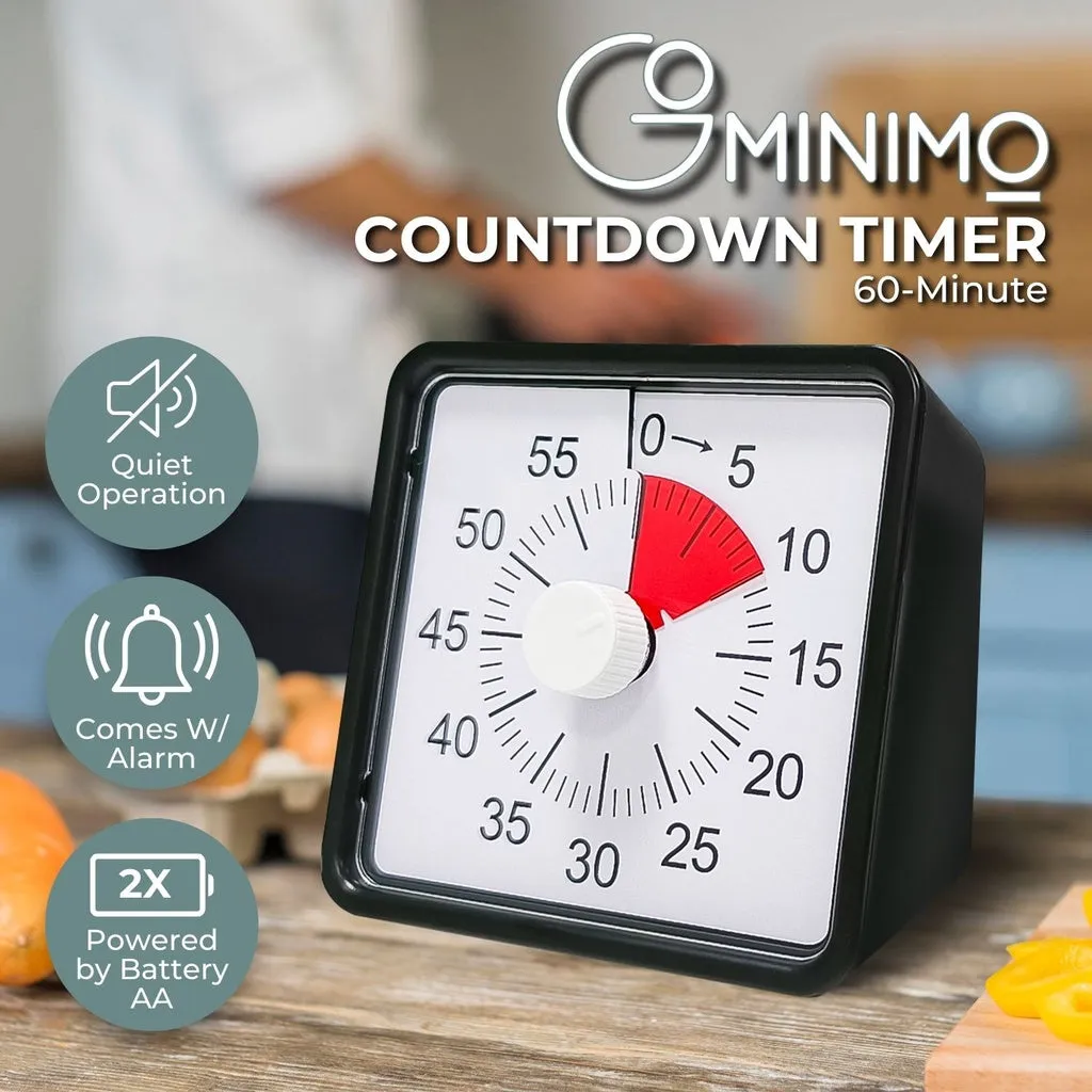 60 Minutes Visual Timer Mechanical Reminder Alarm Clock Kitchen Baking