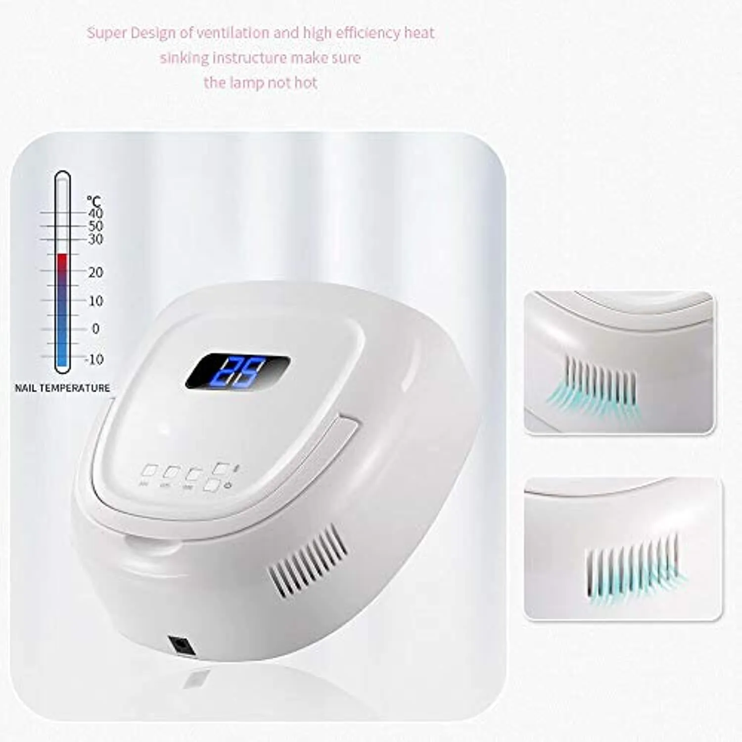 60W Rechargeable UV LED Nail Lamp, Faster Wireless Nail Dryer Gel Polish Light 42 Beads & Portable Handle, Professional Curing Lamp For Fingernail and Toenail, Auto Sensor & Quick Dry Nail Machine