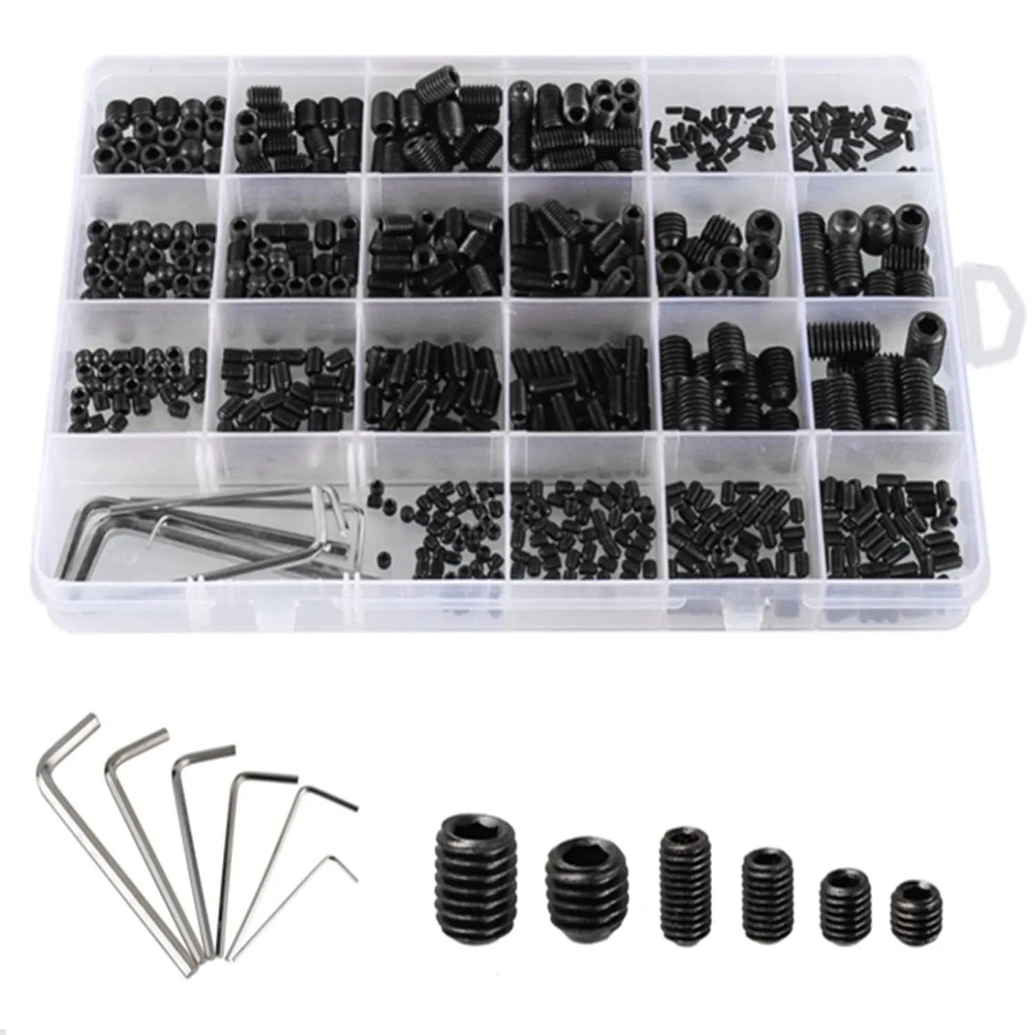 665 piece M2-M8 Carbon Steel Hexagon Socket End Set Assortment Kit