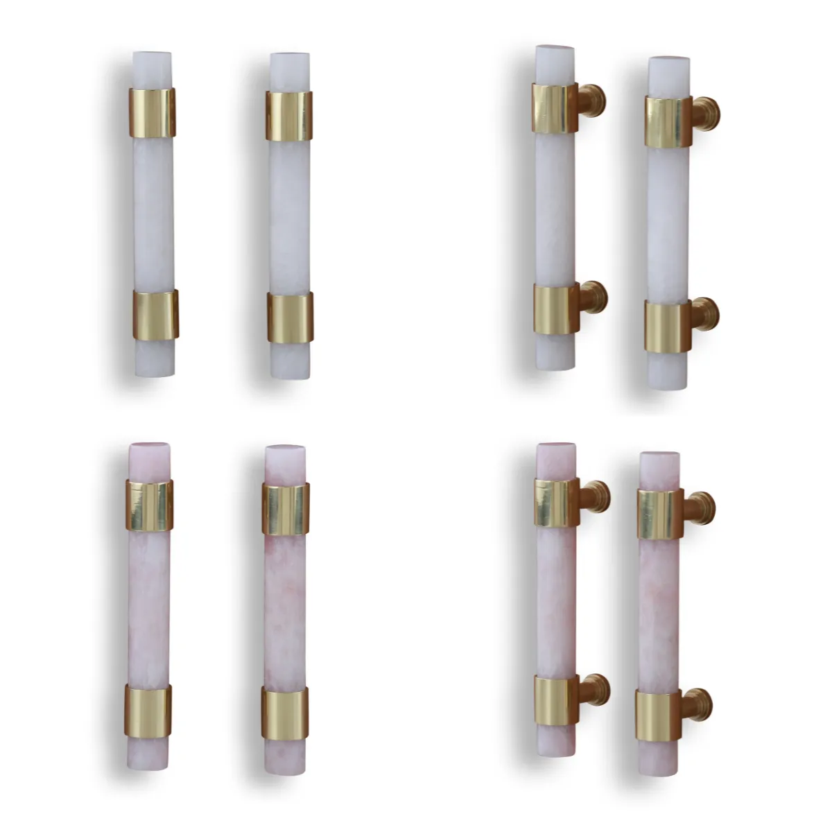 6" Gemstone Cabinet Bars with Gold Accent